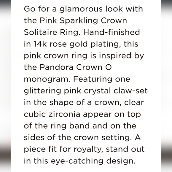 Pandora Sparkling Crown Solitare Ring - Picture 13 of 13